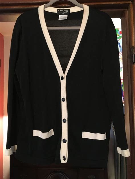 chanel cashmere long cardigan|Chanel black and white cardigans.